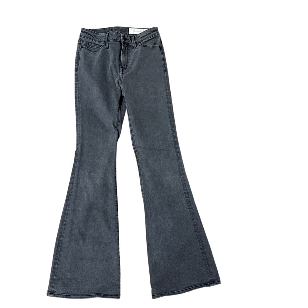 Treasure & Bond Womens High Rise Skinny Flare Jeans Washed Black Grey Size 25